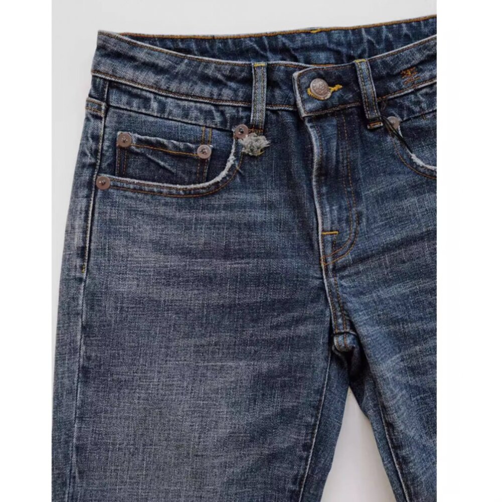 R13 Blue Flared Wide-Leg Jeans - Picture 7 of 10